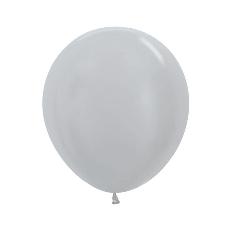 R18 481 Balon okrągły 18" perłowy srebrny