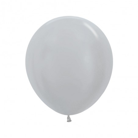 R18 481 Balon okrągły 18" perłowy srebrny