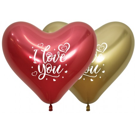 HRT14 LOVE Balon serce 14" reflex