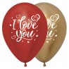 R12 LOVE Balon okrągły 12" I Love You Sparkly