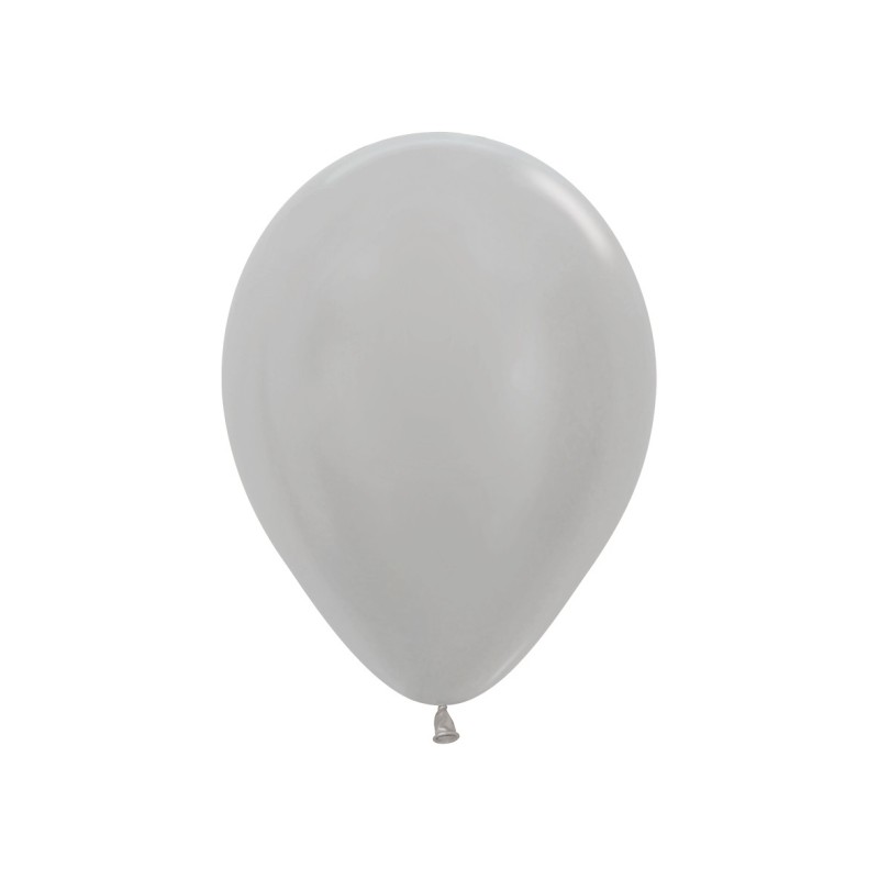 R9 481 Balon okrągły 9" perłowy srebrny (Pearl Silver)