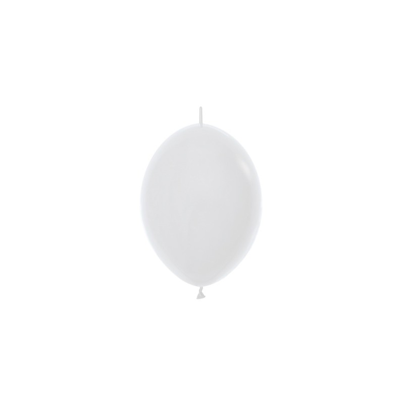 LOL6 005 Balon z łącznikiem 6" biały (White)