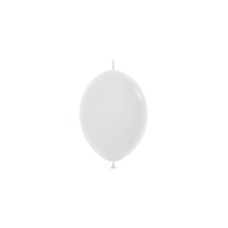 LOL6 005 Balon z łącznikiem 6" biały (White)
