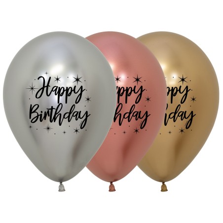 R12 HBRAD900 Balon okrągły 12" Happy Birthday - Reflex