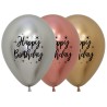 R12 HBRAD900 Balon okrągły 12" Happy Birthday - Reflex