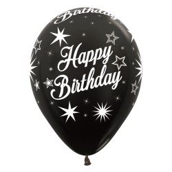 R12 HBSPAR Balon okrągły 12" Happy Birthday Sparkle