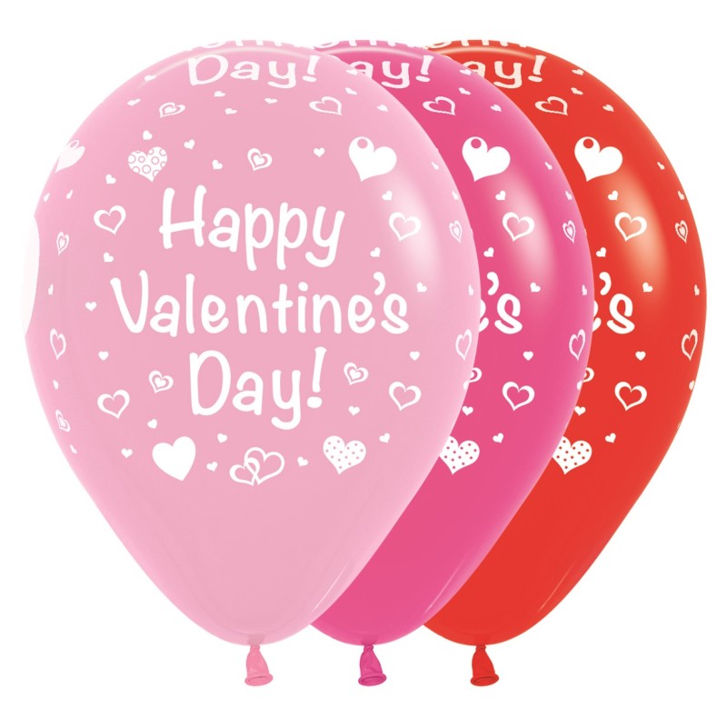 R12 VALENTINE Balon z nadrukiem Happy Valentine's Day