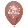 R12 HBRADMCOL Balon okrągły 12" Happy Birthday - Reflex