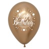 R12 HBRADMCOL Balon okrągły 12" Happy Birthday - Reflex