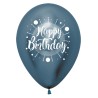 R12 HBRADMCOL Balon okrągły 12" Happy Birthday - Reflex