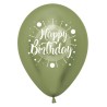R12 HBRADMCOL Balon okrągły 12" Happy Birthday - Reflex