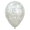 R12 HBBFLYS Balon okrągły 12" Happy Birthday - Silk