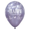 R12 HBBFLYS Balon okrągły 12" Happy Birthday - Silk