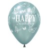 R12 HBBFLYS Balon okrągły 12" Happy Birthday - Silk