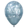 R12 HBBFLYS Balon okrągły 12" Happy Birthday - Silk