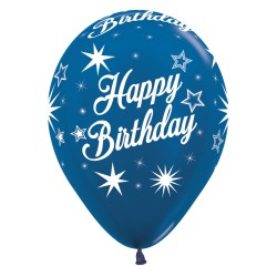 R12 HBSPARK Balon okrągły 12" Happy Birthday Sparkles