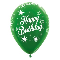 R12 HBSPARK Balon okrągły 12" Happy Birthday Sparkles