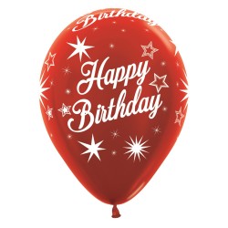 R12 HBSPARK Balon okrągły 12" Happy Birthday Sparkles