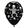 R12 SKELET Balon okrągły 12" Happy Halloween