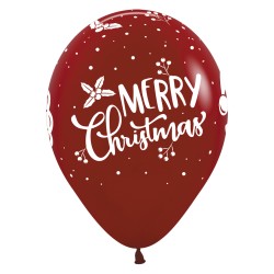 R12 9892 Balon okrągły 12" Merry Christmas
