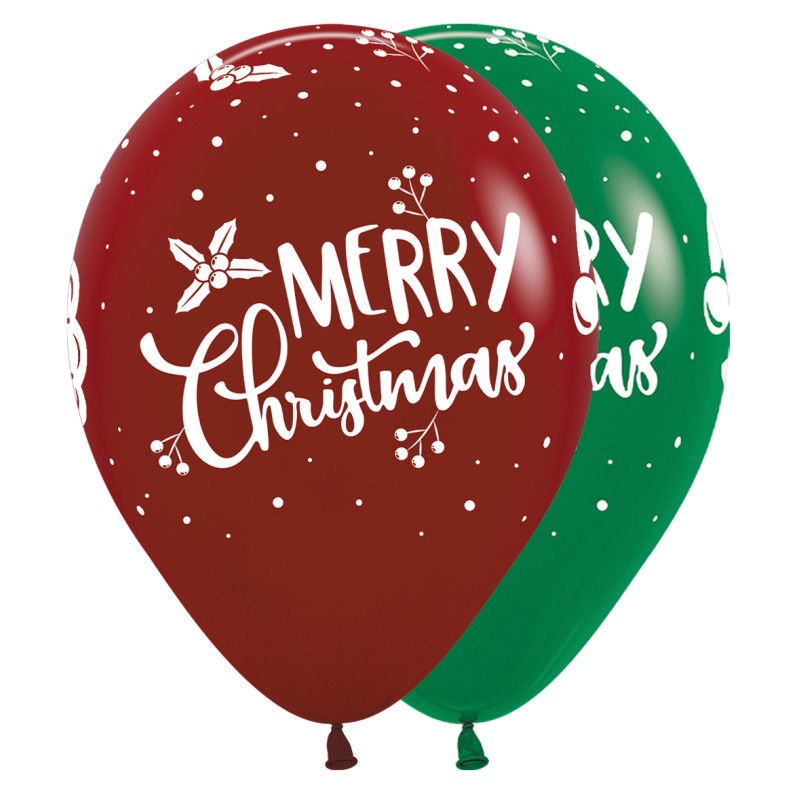 R12 9892 Balon okrągły 12" Merry Christmas