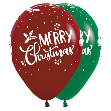 R12 9892 Balon okrągły 12" Merry Christmas
