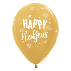 R12 2603 Balon okrągły 12" Happy New Year