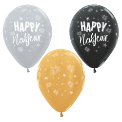 R12 2603 Balon okrągły 12" Happy New Year