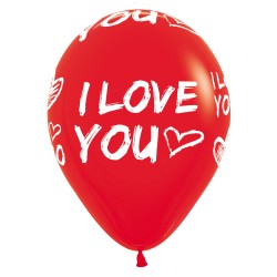 R12 ILOVEYOU Balony z nadrukiem w serca