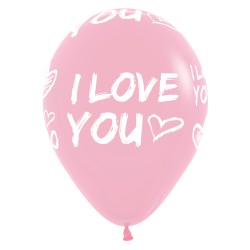 R12 ILOVEYOU Balony z nadrukiem w serca