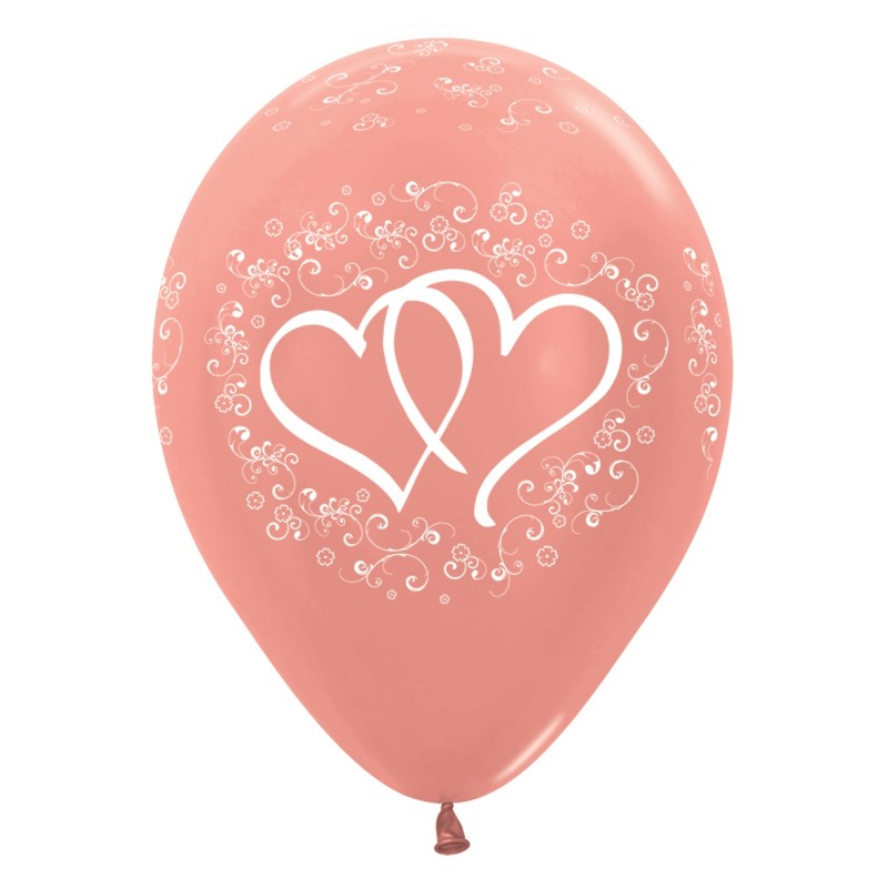 R12 HEARTS568 Balon okrągły 12" splątane serca