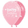R12 HBMC609 Balon okrągły 12" Happy Birthday magiczny zamek