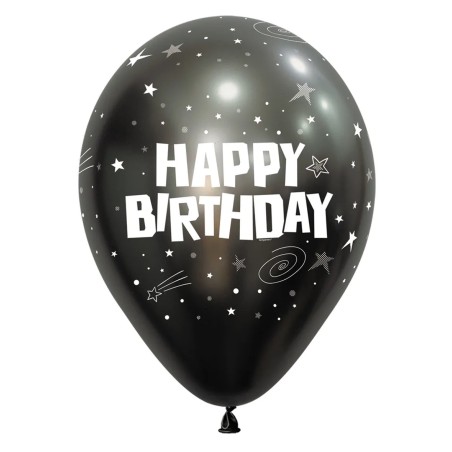 R12 HBG880 Balon okrągły 12" Happy Birthday Galaxy